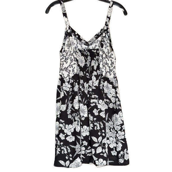 Ivory & Black Flower Print Sundress - Size Small - Picture 2 of 3